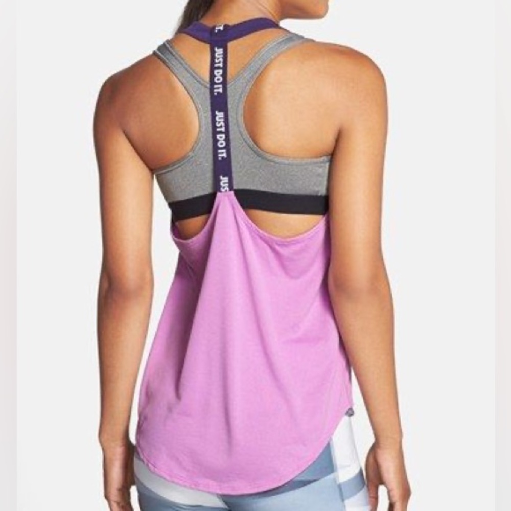 Nike Elastika Logo T-Back Dri-Fit Tank - M, Purple